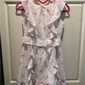 Janie and Jack White and Pink Flutter Sleeve Sundress